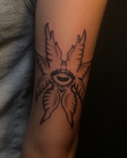 Tattoo by @cam.feraltattoos — illustrative, black_and_grey