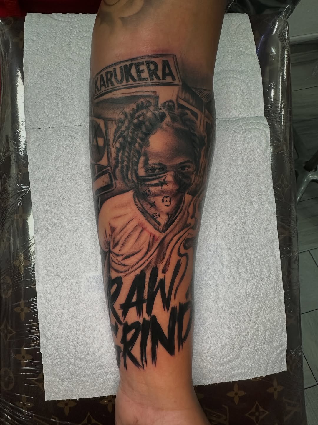 Tattoo by @guinn_art_tatts — realism, black_and_grey