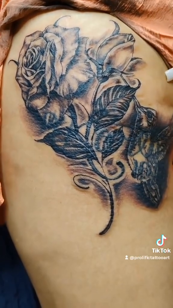 Tattoo by @prolifictattooart — black_and_grey, realism