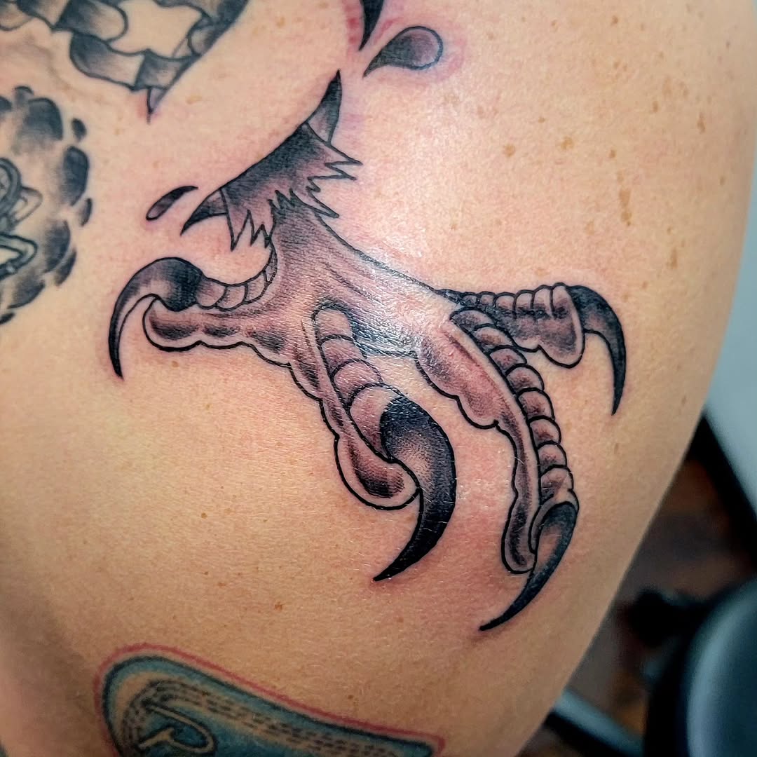 Tattoo by @painforsaletattooing_ — black_and_grey, realism