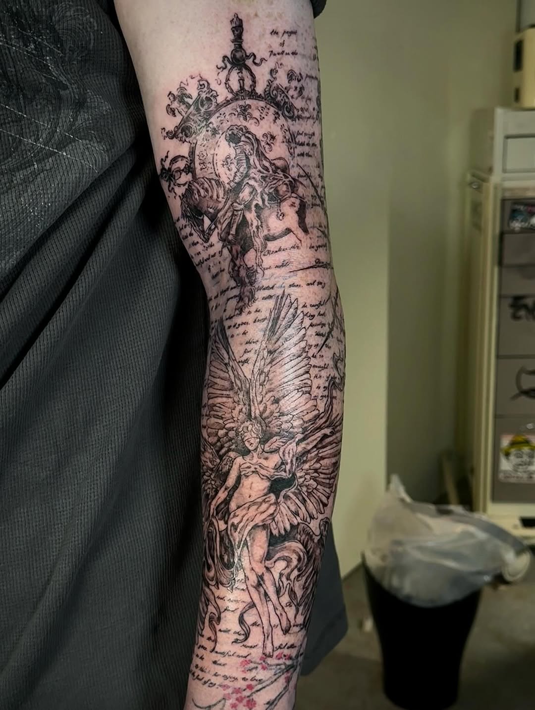 Tattoo by @quinstattoos — black_and_grey