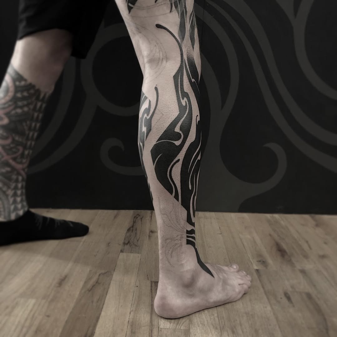 Tattoo by @golden.spiral.lola — blackwork, tribal