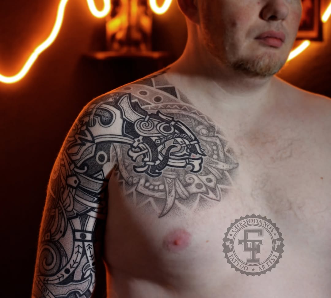 Tattoo by @chemodanov11 — geometric, dotwork