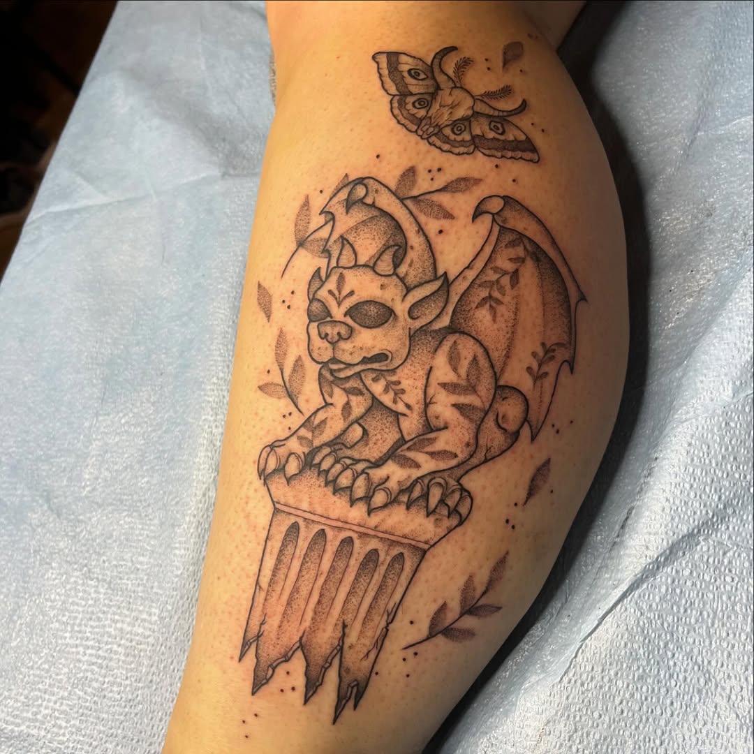 Tattoo by @tattoos.by.olivia β black_and_grey, dotwork