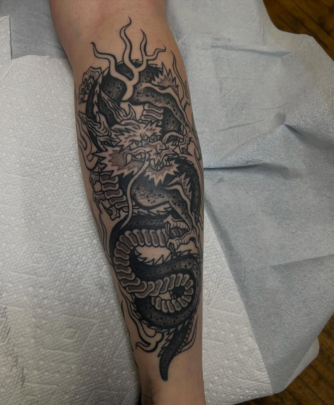 Tattoo by @samperrytattoos — japanese_irezumi, black_and_grey