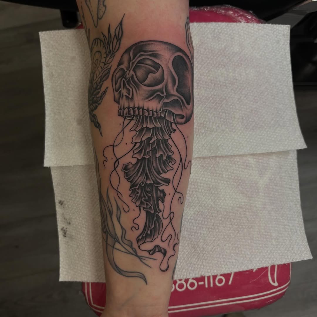 Tattoo by @goldenboysink — black_and_grey, realism