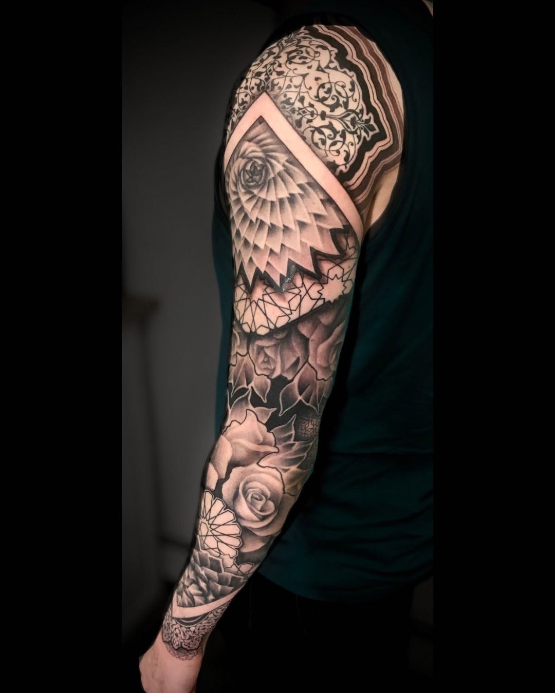 Tattoo by @dominic.pirro β geometric, black_and_grey