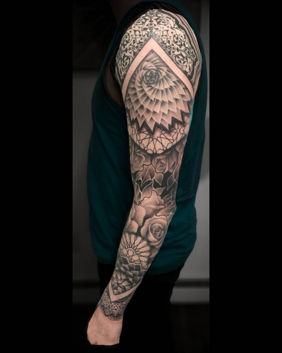 Tattoo by @dominic.pirro β geometric, black_and_grey