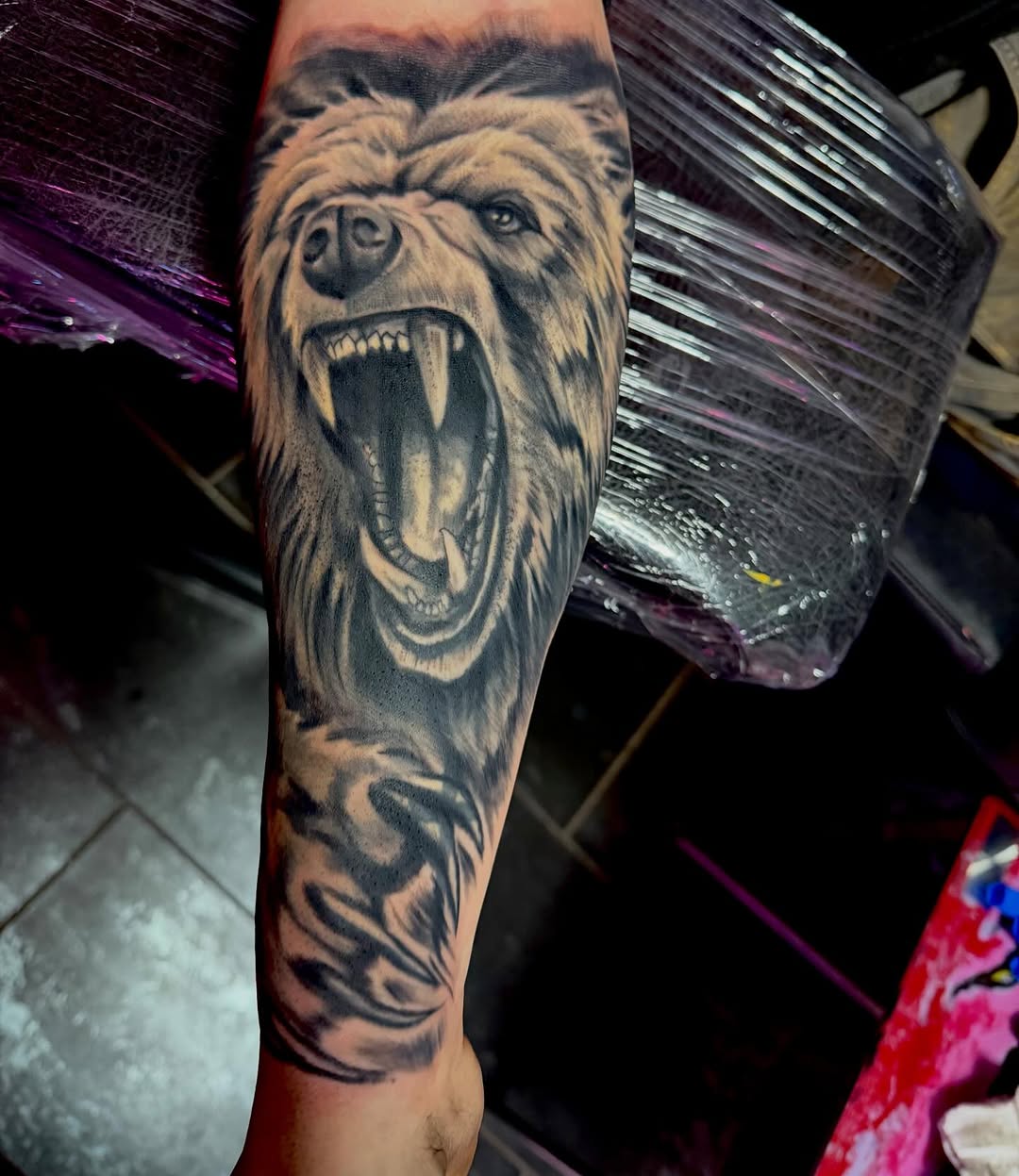 Tattoo by @barbedwireinktattoos โ realism, black_and_grey