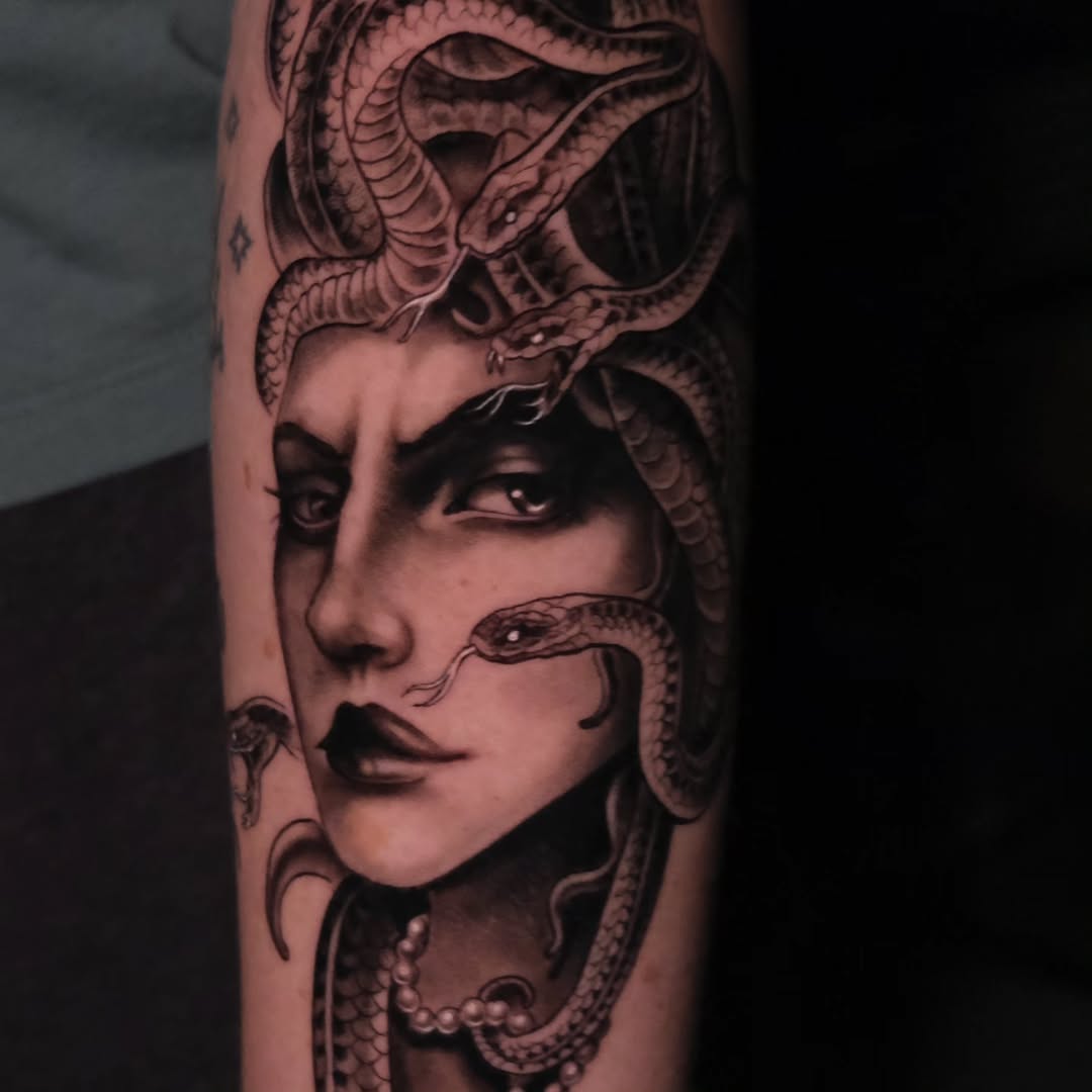 Tattoo by @graywashtash — black_and_grey, realism