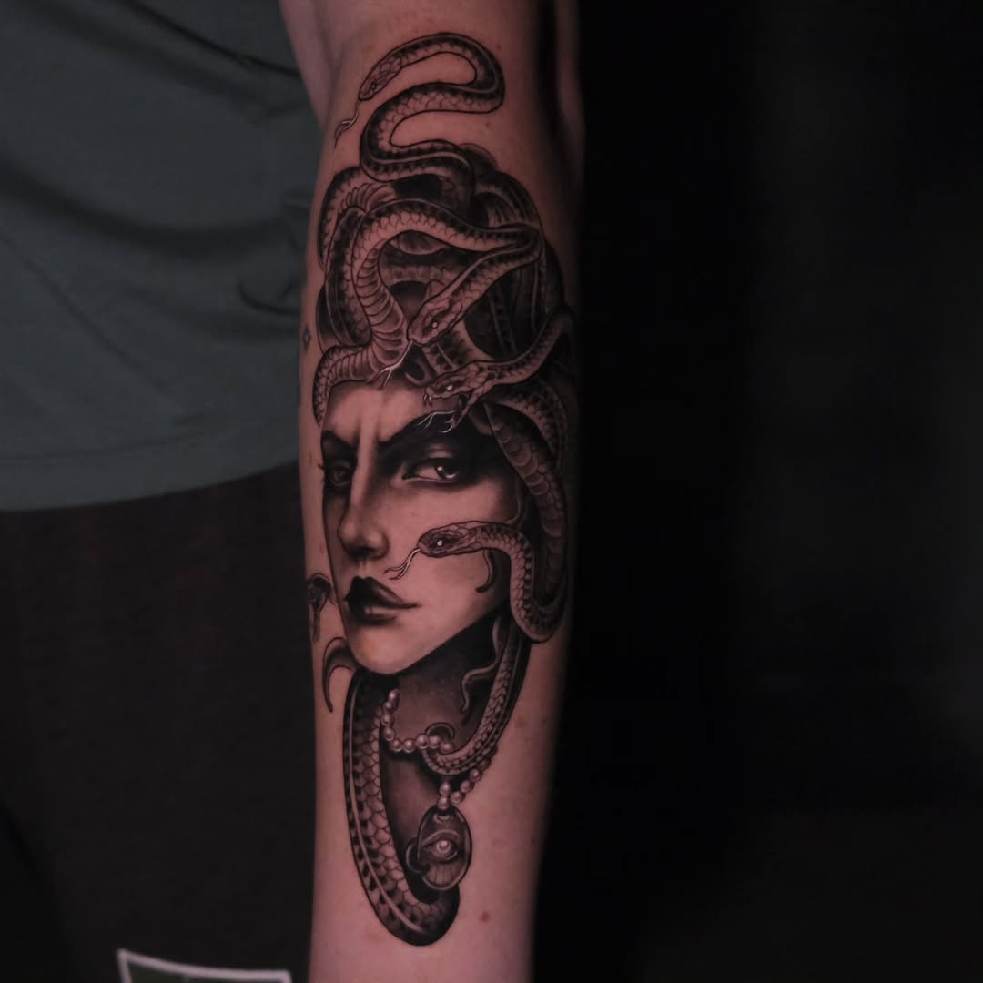 Tattoo by @graywashtash — black_and_grey, realism