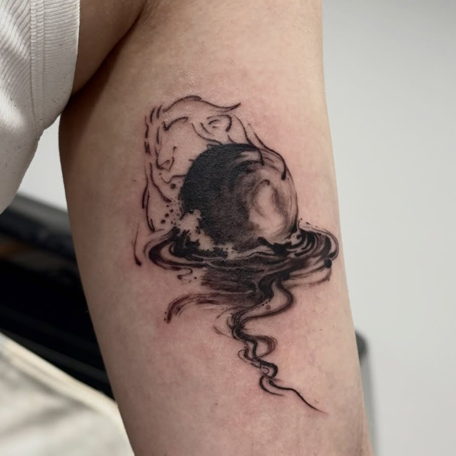 Tattoo by @markedbyyvonne — illustrative, black_and_grey
