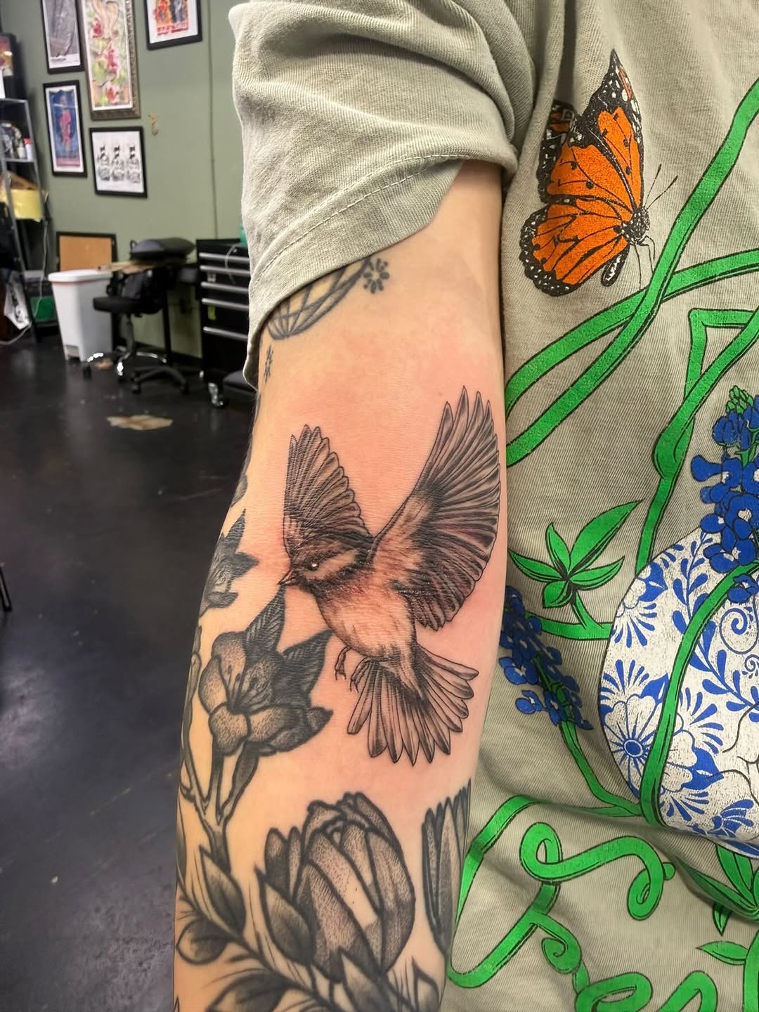 Tattoo by @kenzietattoos — illustrative, black_and_grey