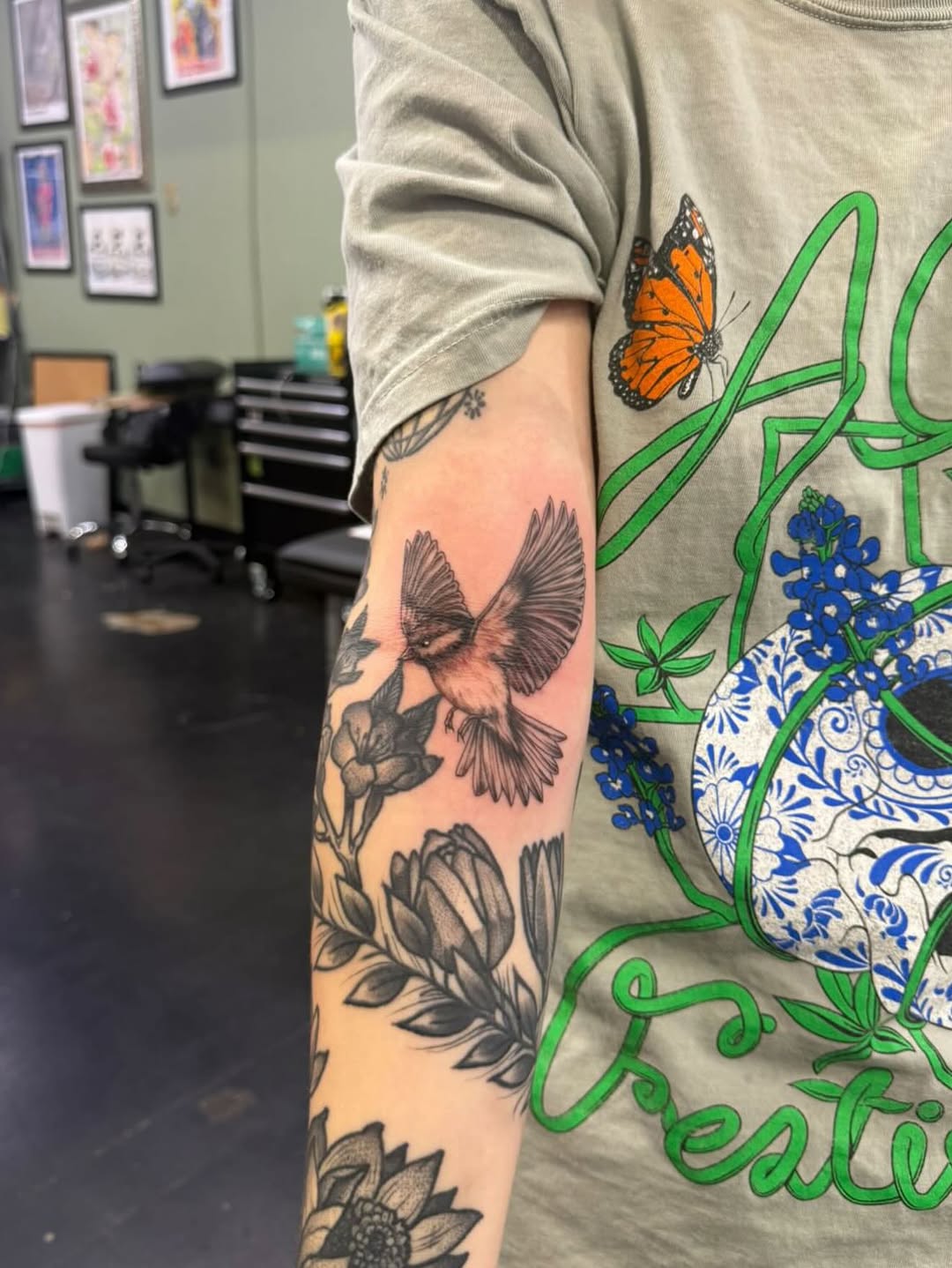 Tattoo by @kenzietattoos — illustrative, black_and_grey