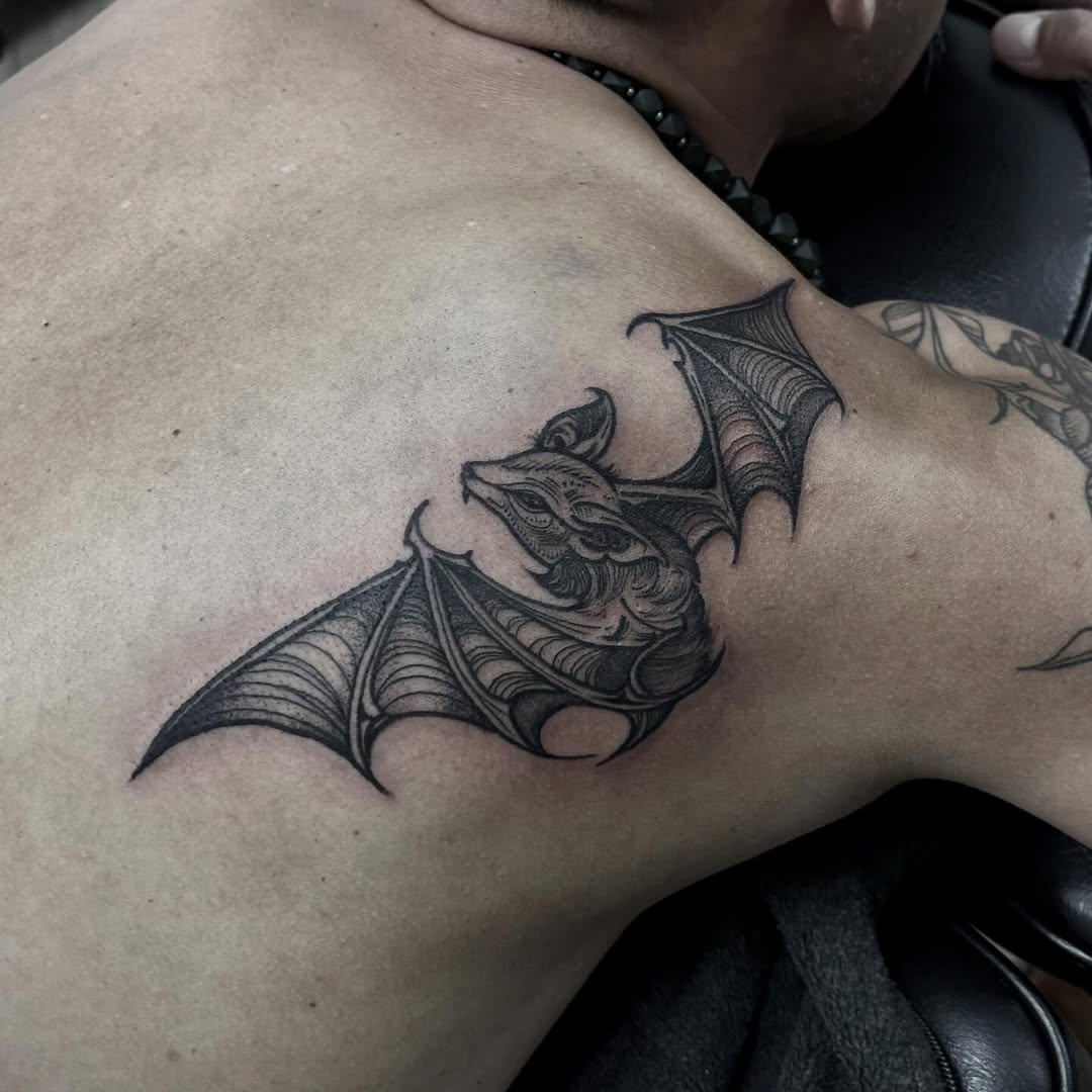 Tattoo by @taylornicoletattoos — blackwork, illustrative