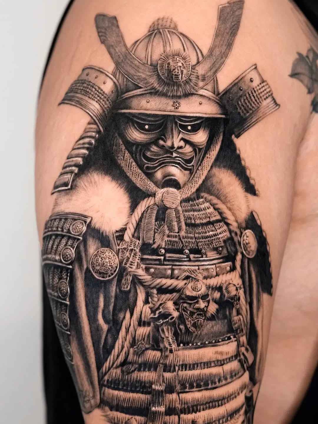Tattoo by @bestasiantattoo β realism, black_and_grey