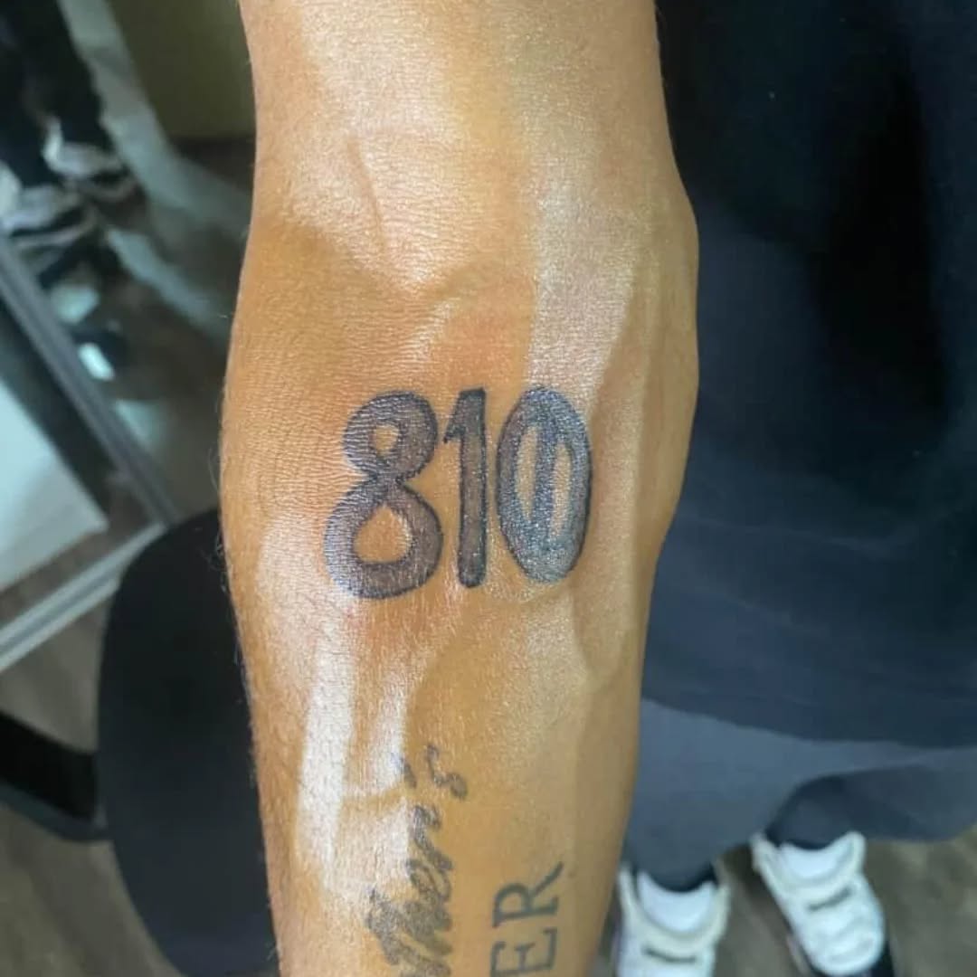 Tattoo by @702tattoo — lettering_script, black_and_grey