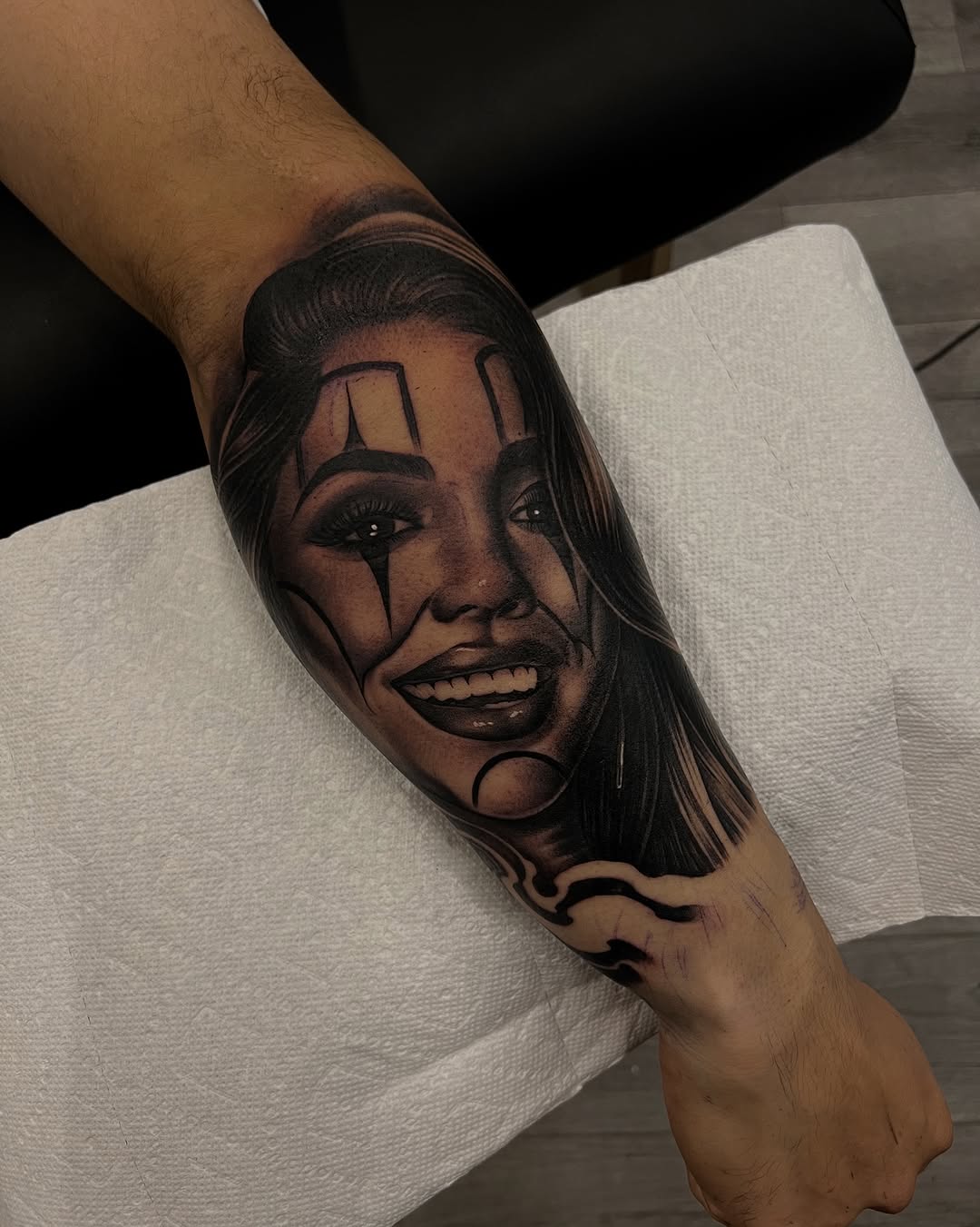 Tattoo by @boha_tattoos — realism, black_and_grey