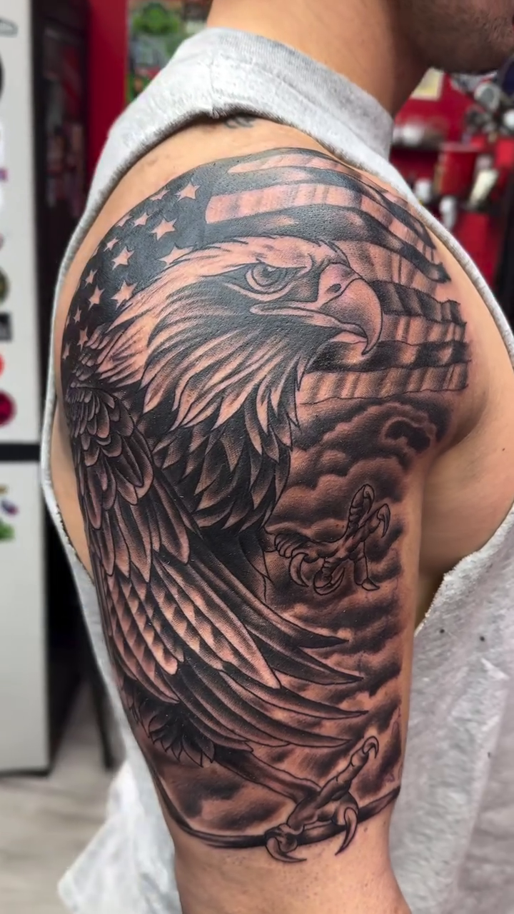 Tattoo by @jordonslagletattooer — realism, black_and_grey
