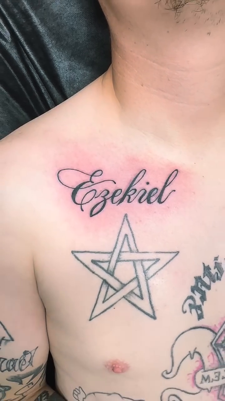 Tattoo by @tattoos_near_me — lettering_script, geometric