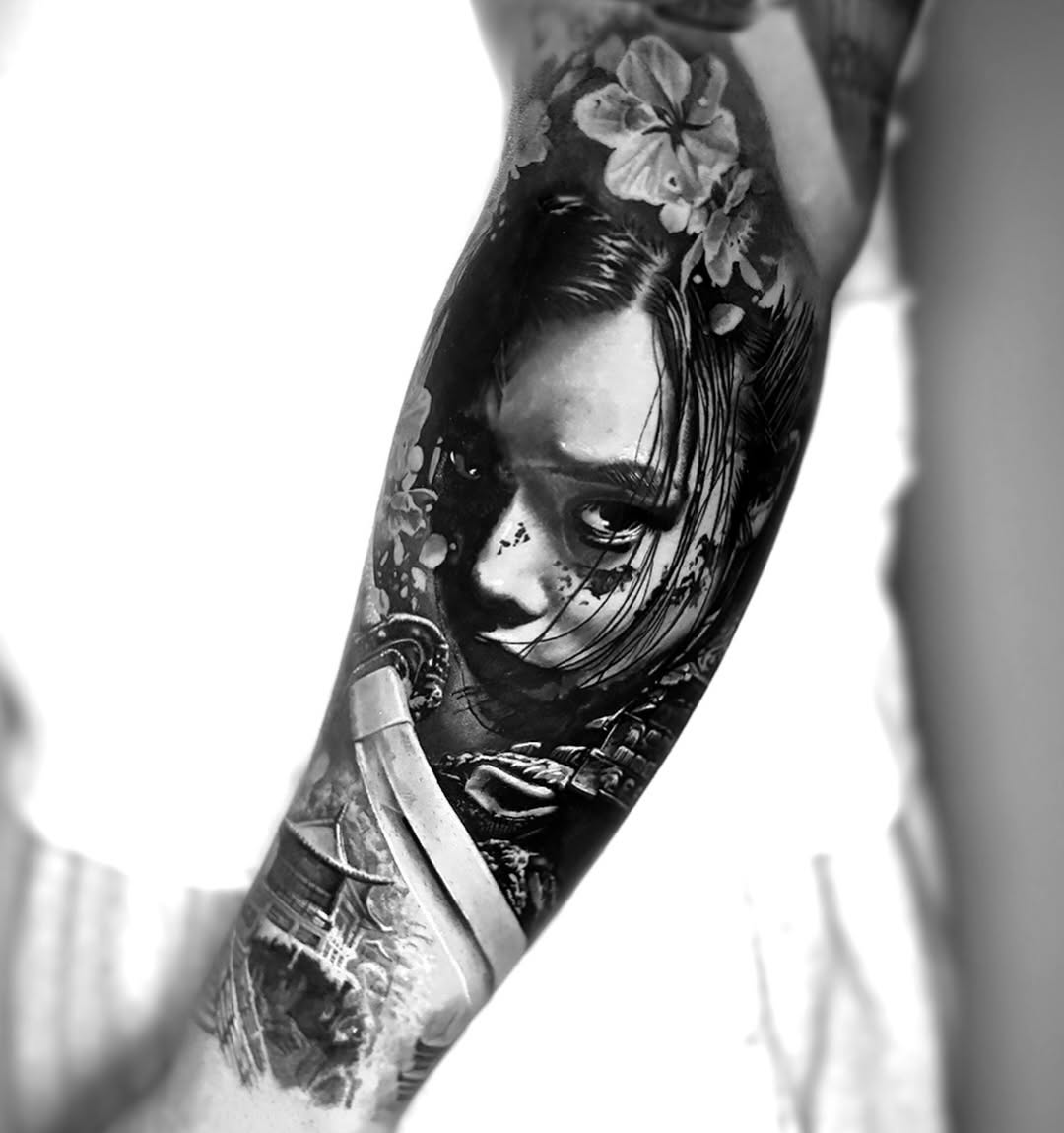 Tattoo by @umzii__tattoo — realism, black_and_grey
