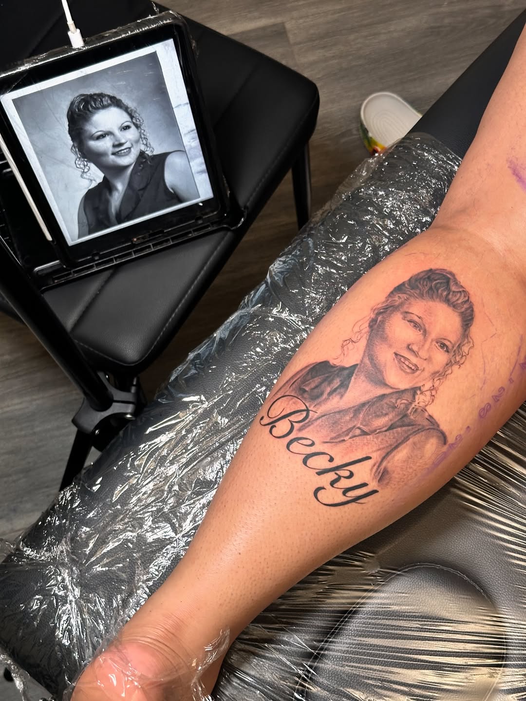 Tattoo by @artt.tattoos — realism, lettering_script