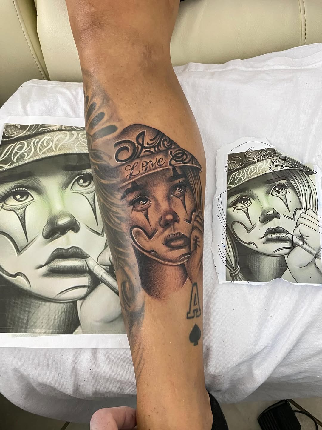 Tattoo by @mauze_tattoos β chicano, black_and_grey