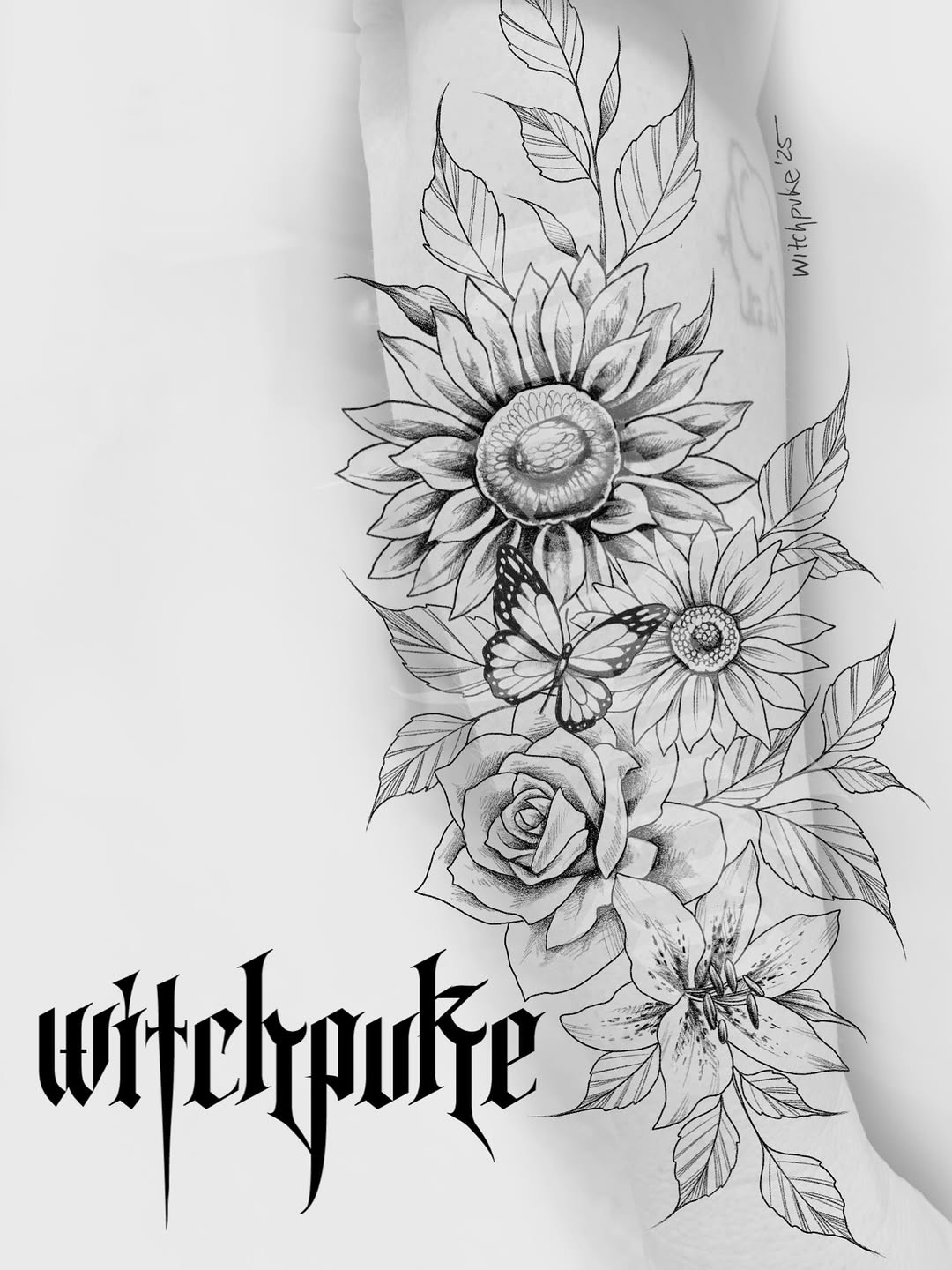 Tattoo by @witchpuke โ fine_line, black_and_grey