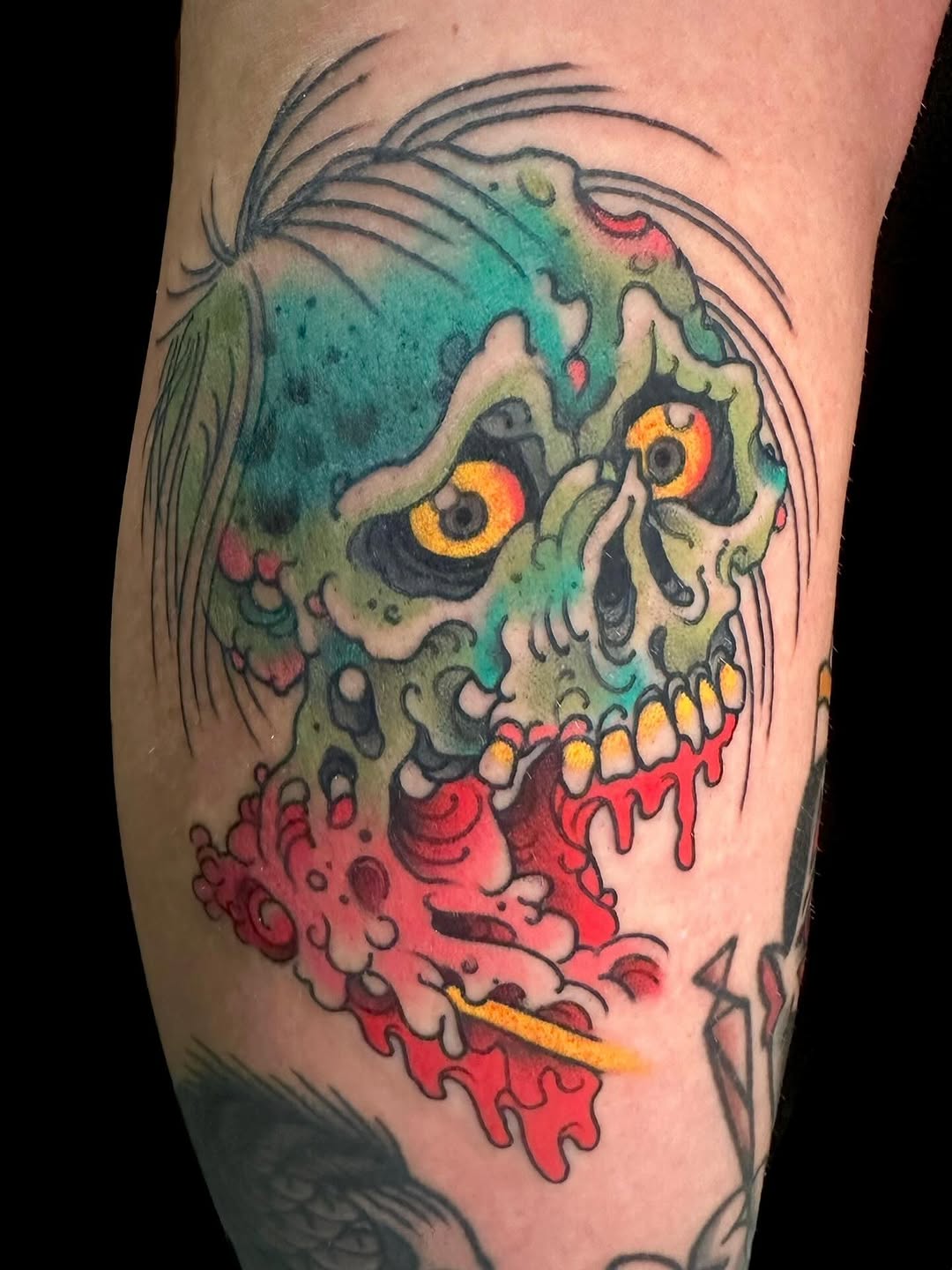 Tattoo by @meanoldtim — new_school, trash_polka
