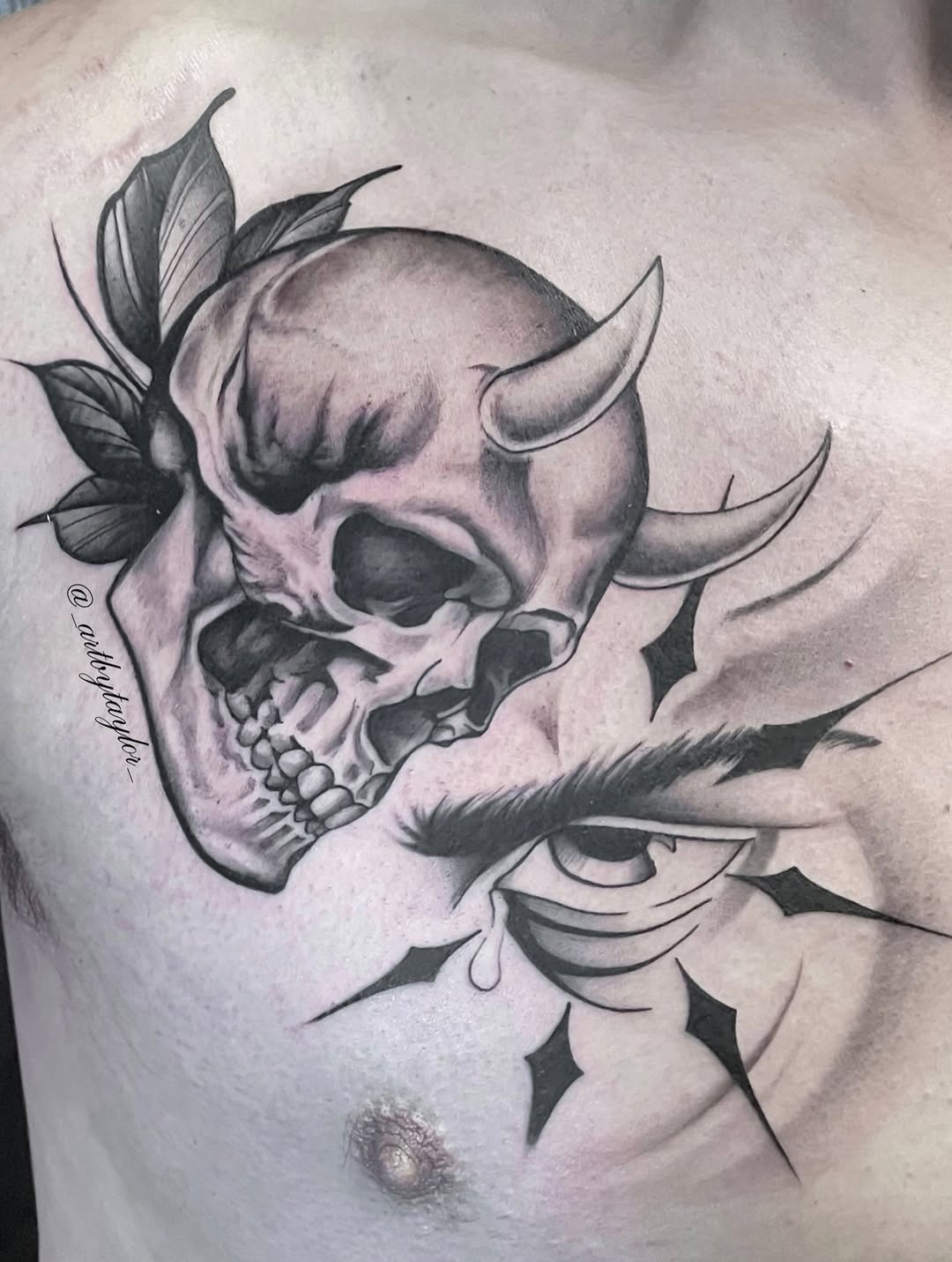 Tattoo by @_artbytaylor_ — black_and_grey, realism