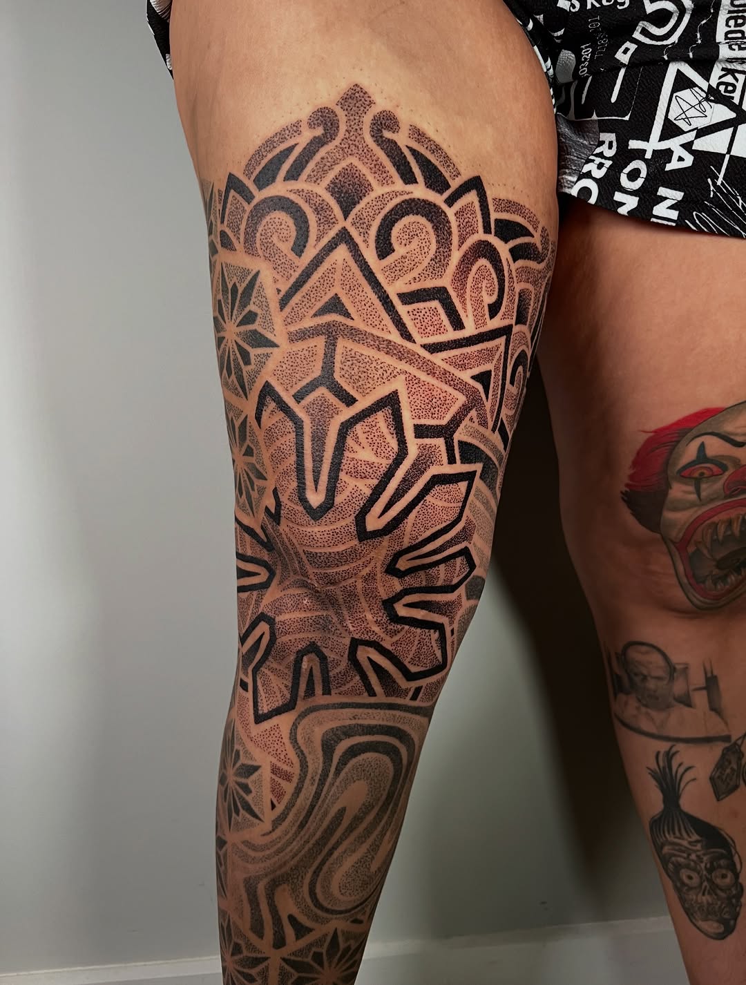 Tattoo by @thebig_rosstattoo — dotwork, geometric
