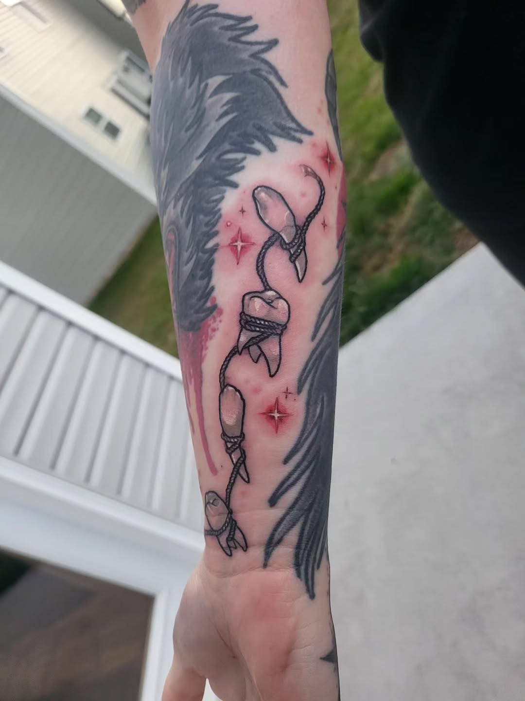 Tattoo by @broken.teeth.tattoos — illustrative, trash_polka