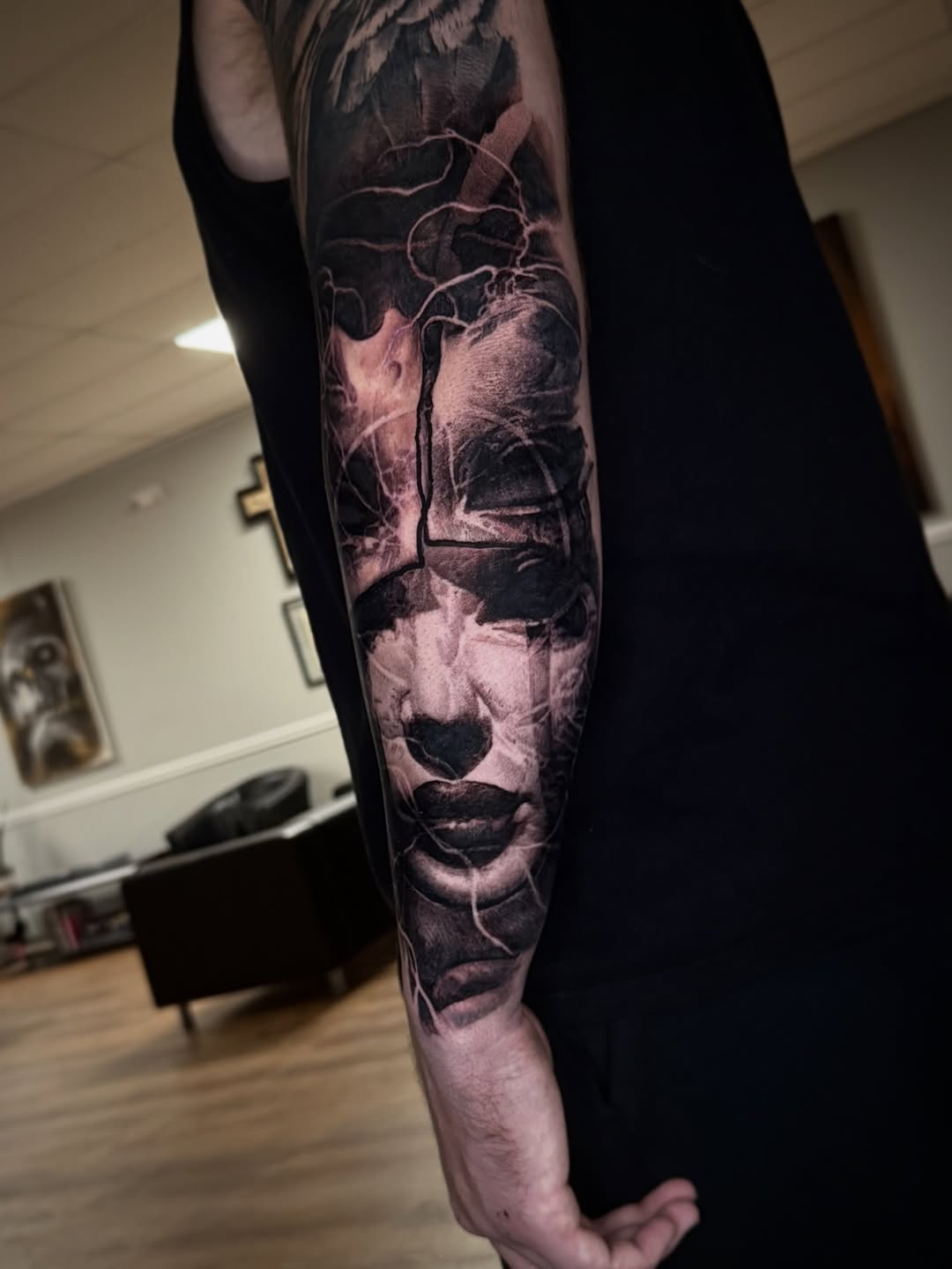 Tattoo by @bigbadwolftattoos — black_and_grey, realism
