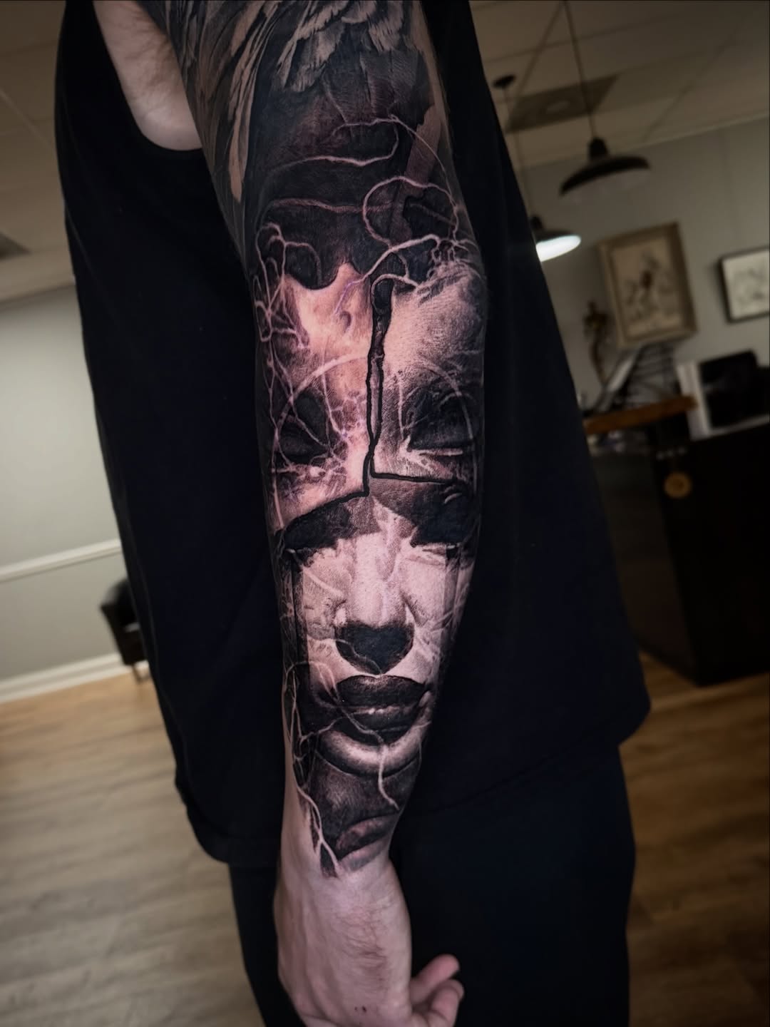 Tattoo by @bigbadwolftattoos — black_and_grey, realism