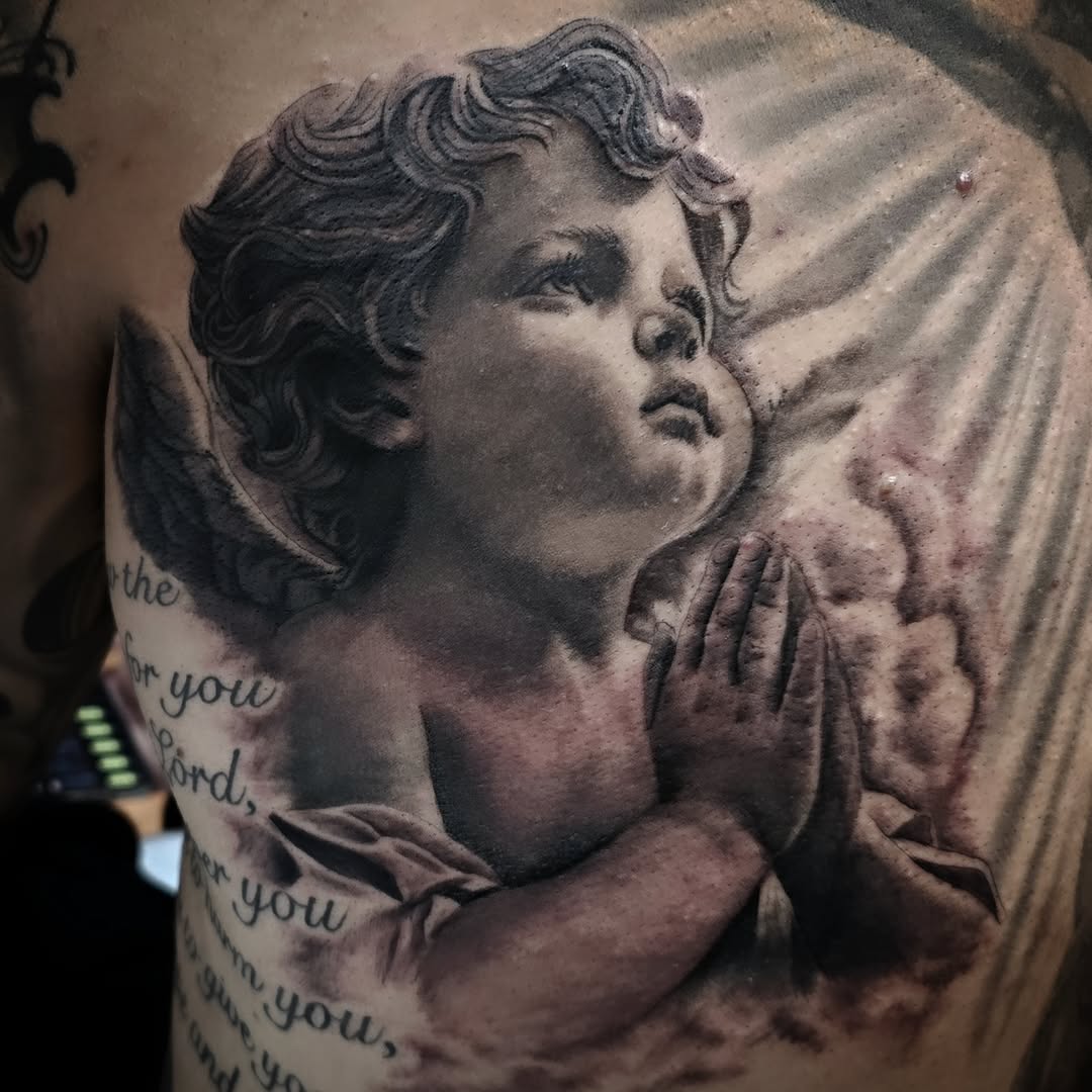 Tattoo by @lougottitattoo — realism, black_and_grey