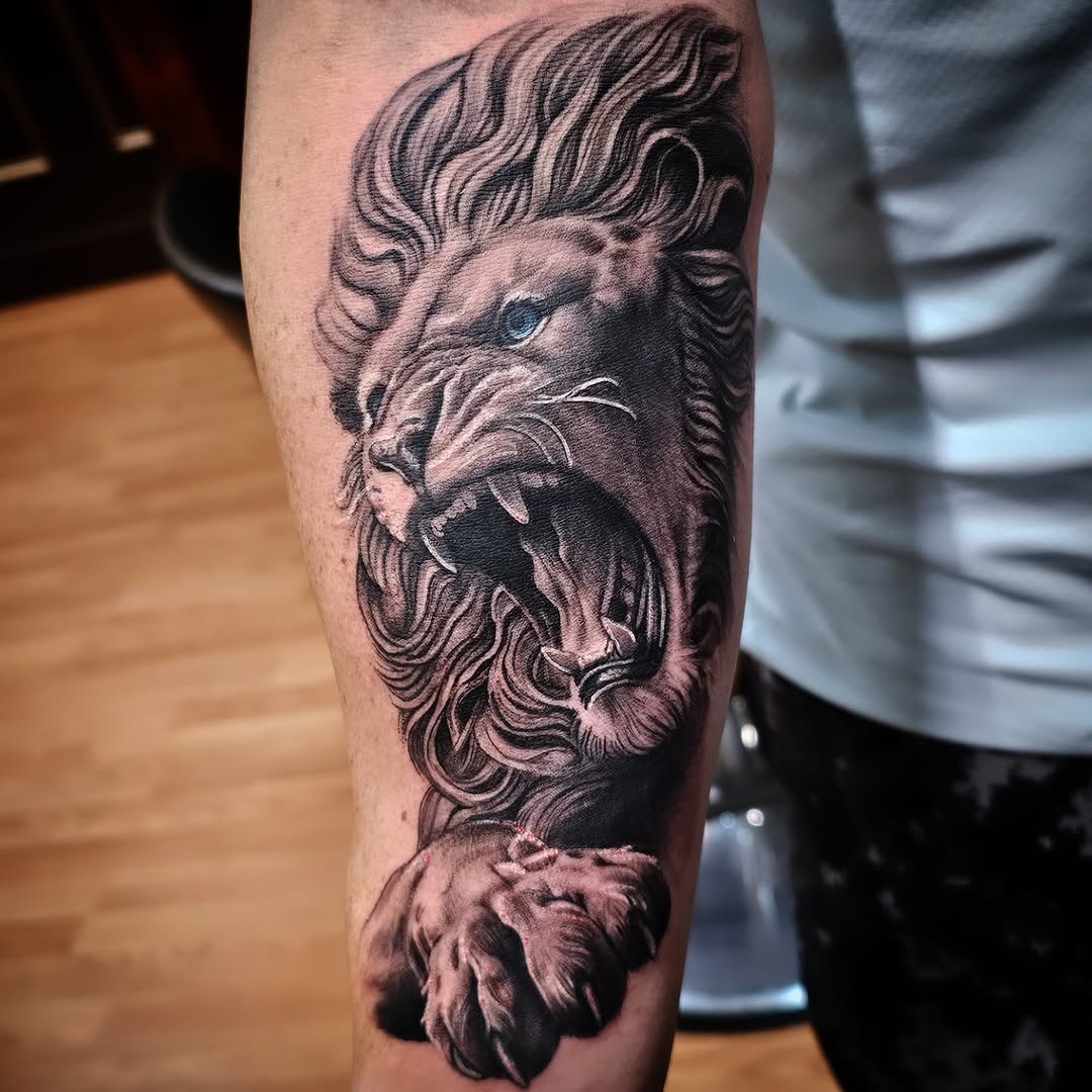 Tattoo by @lougottitattoo — realism, black_and_grey