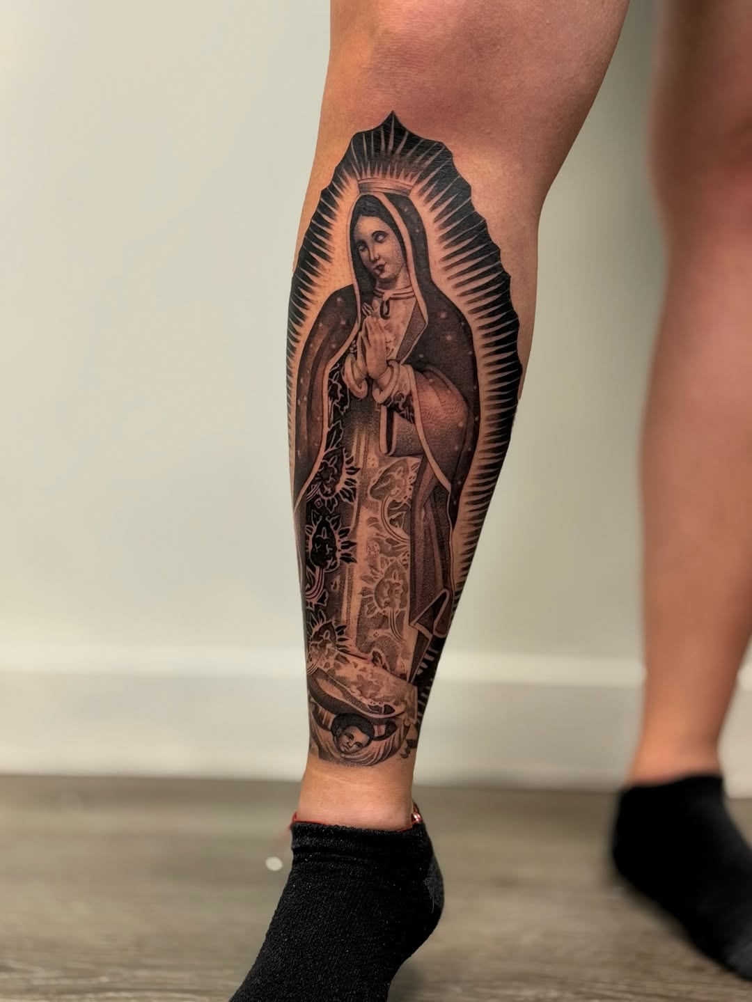 Tattoo by @v.valdivia — black_and_grey, chicano