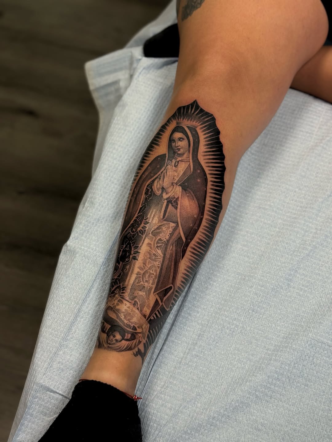Tattoo by @v.valdivia — black_and_grey, chicano