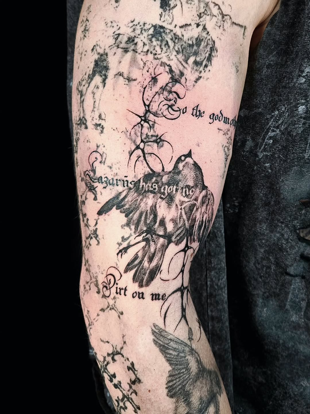 Tattoo by @vampire.varona — blackwork, illustrative