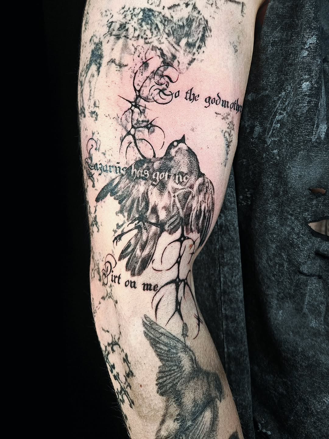 Tattoo by @vampire.varona — blackwork, illustrative