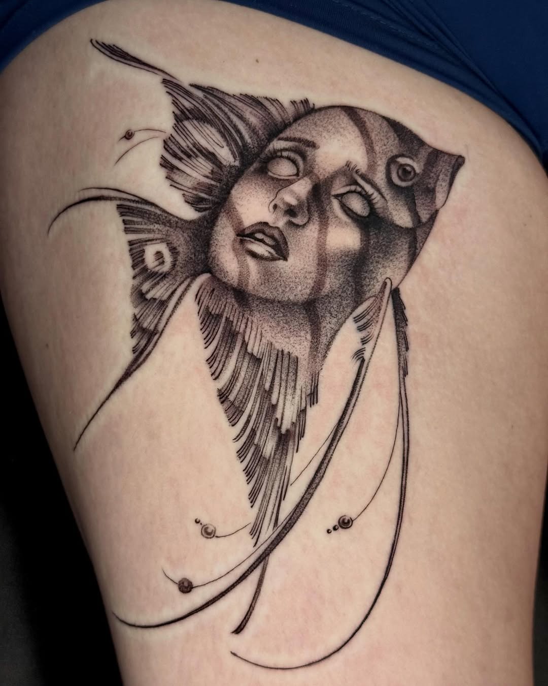 Tattoo by @mad_s_ink — black_and_grey, dark_realism