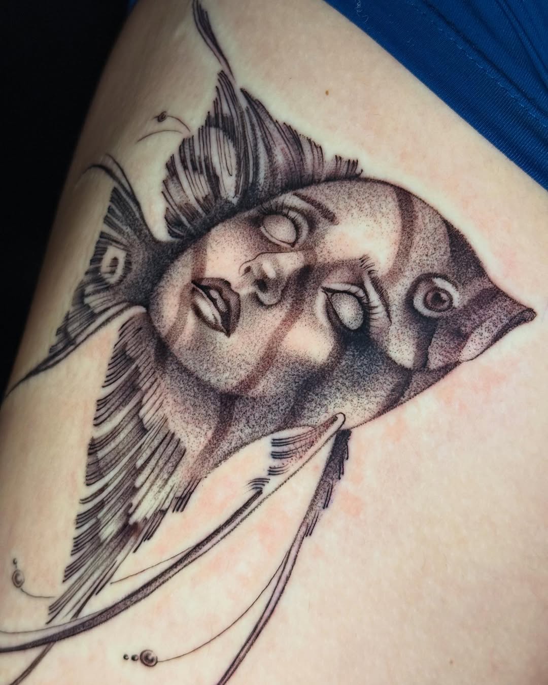 Tattoo by @mad_s_ink — black_and_grey, dotwork