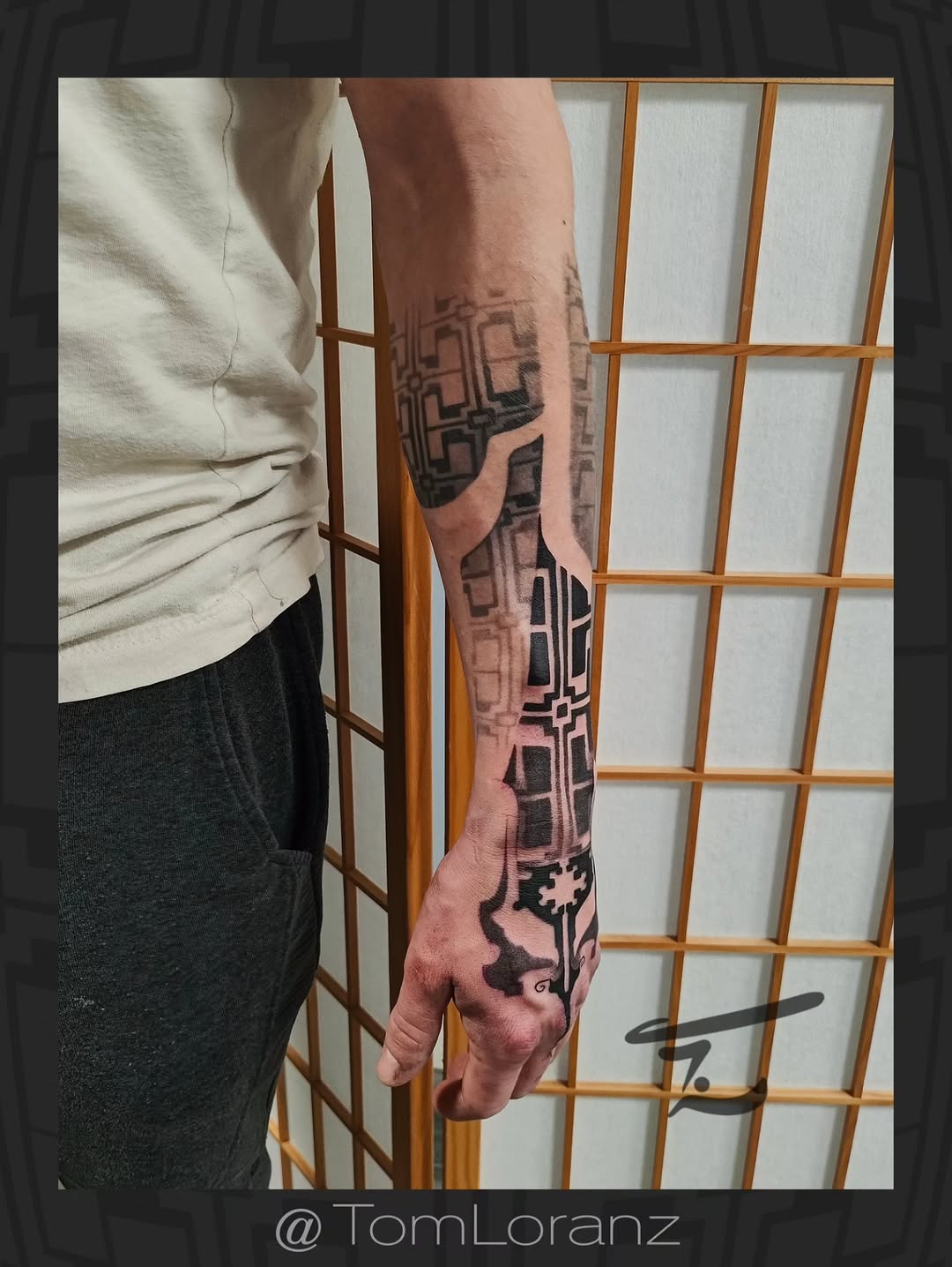 Tattoo by @tomloranz — geometric, blackwork