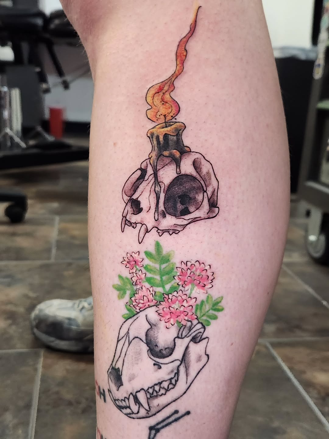 Tattoo by @lady_vonzombiaart — black_and_grey