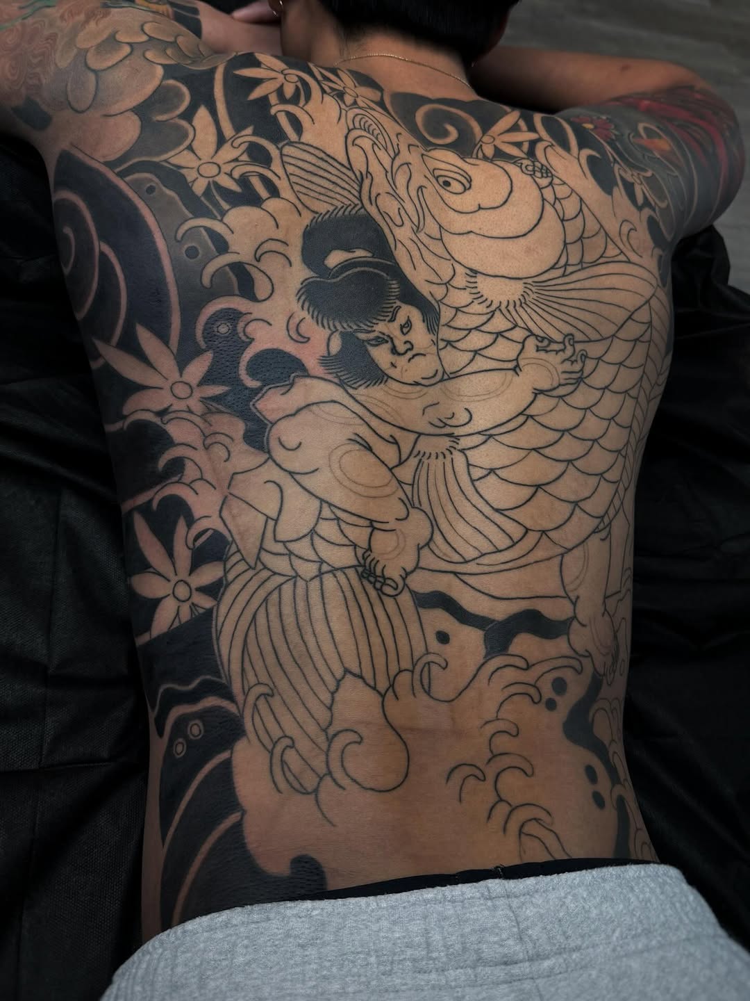 Tattoo by @inkbymaaku — japanese_irezumi, black_and_grey