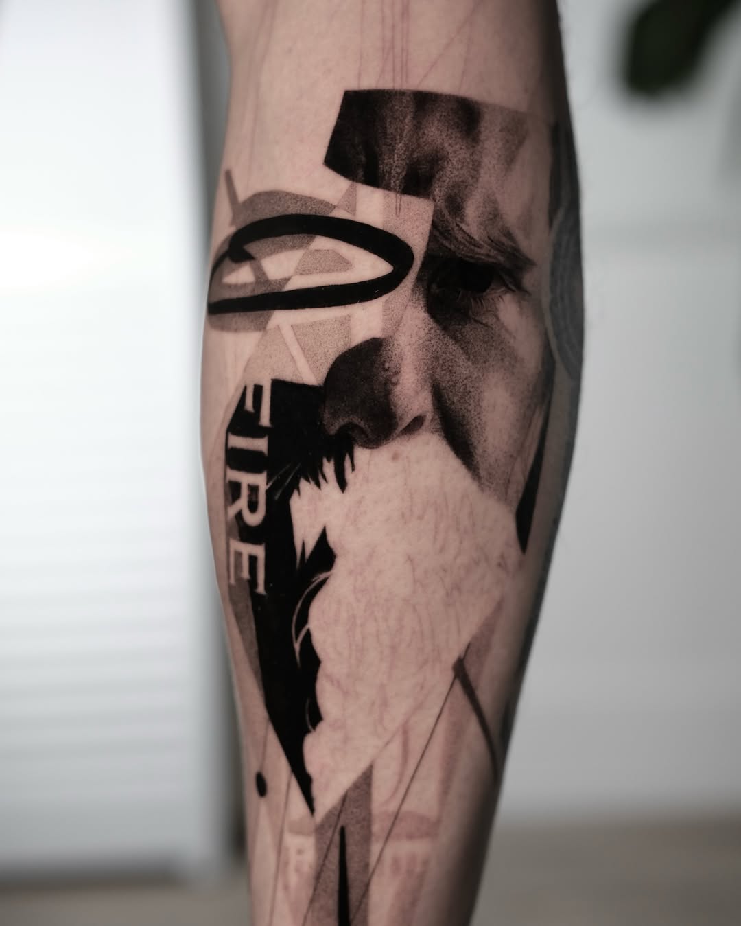 Tattoo by @justf.clara — black_and_grey, trash_polka