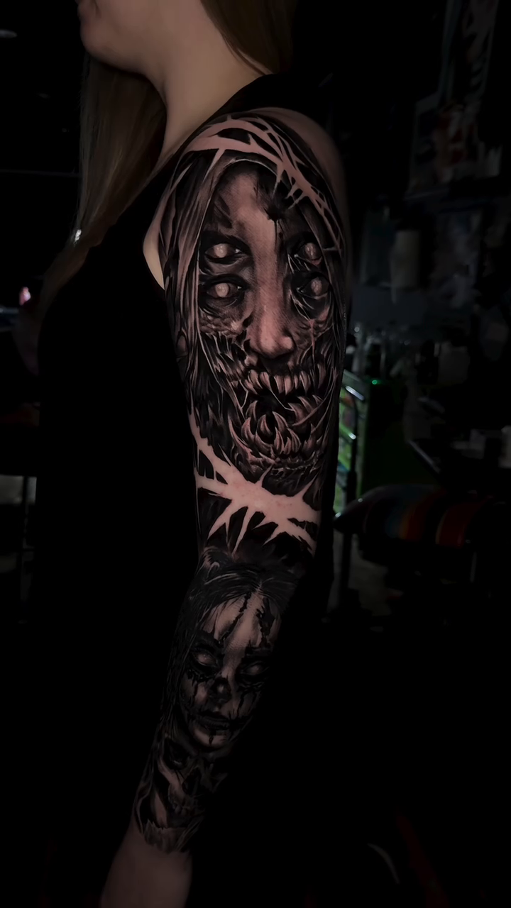 Tattoo by @igor.blackrhino — dark_realism, black_and_grey