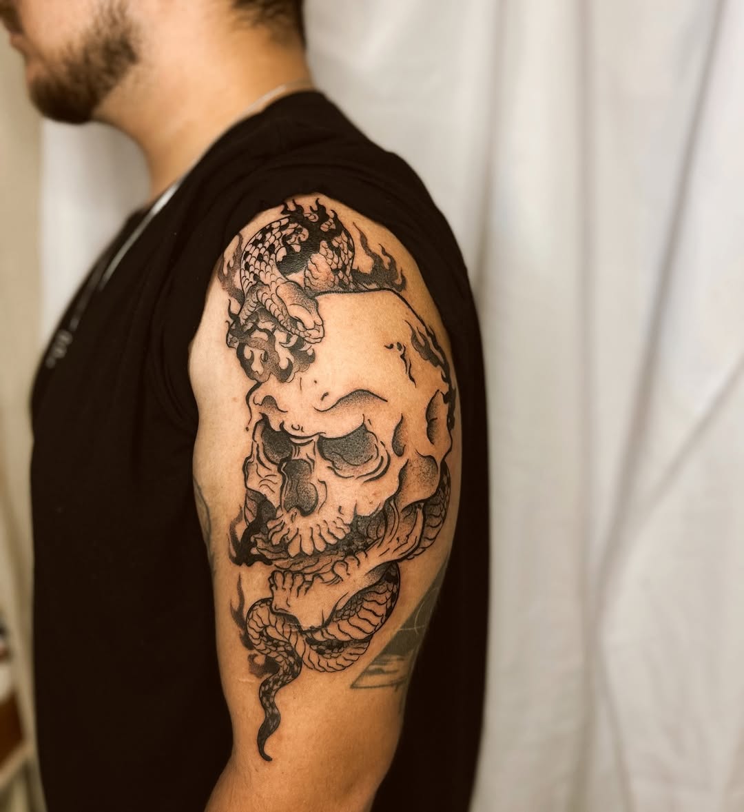 Tattoo by @tatuadoratallissa — black_and_grey, dark_realism