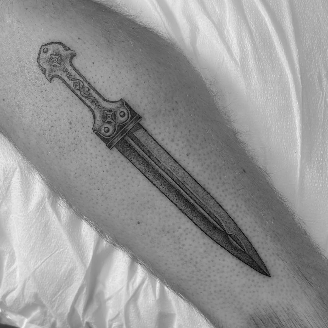 Tattoo by @emile_erikoff — dotwork, black_and_grey