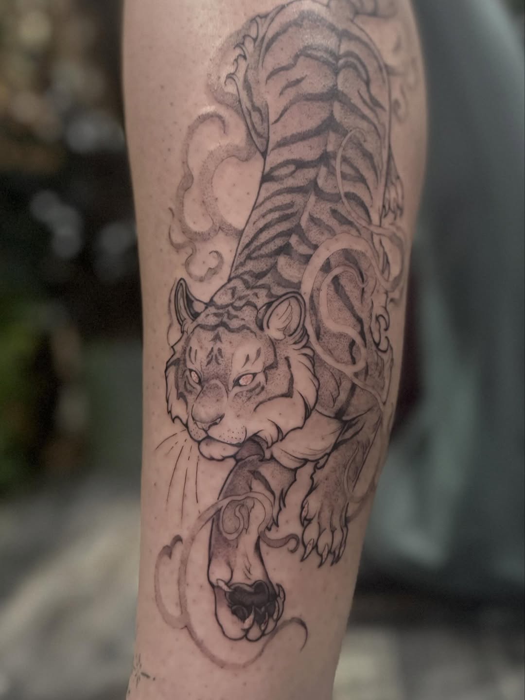 Tattoo by @pixi.bite — black_and_grey, illustrative